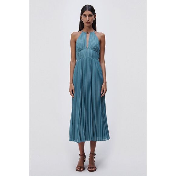 SIMKHAI Carli Plisse Midi Dress US 4 $595 - Picture 1 of 11